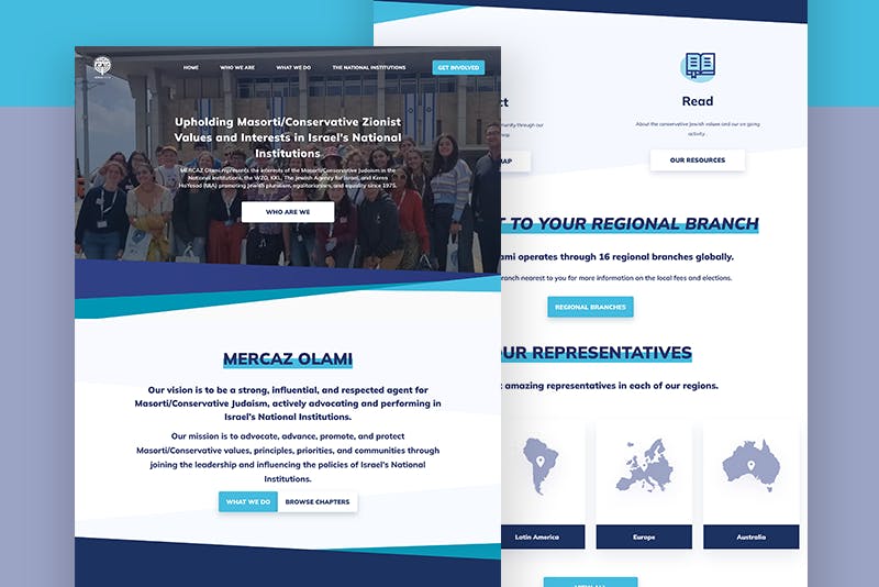 MERCAZ Olami Website Project