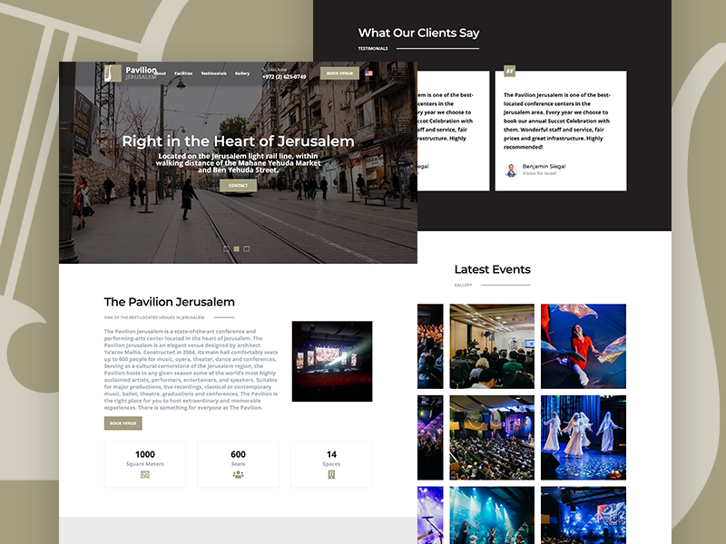 The Pavilion Jerusalem Website Project