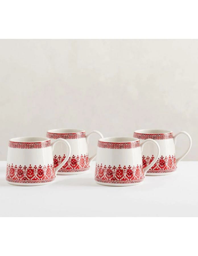 Set of 4 Tahoe Fair Isle Mugs