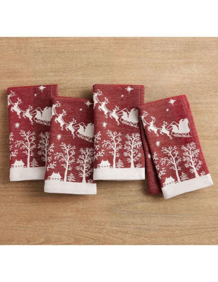 Set of 4 Sleigh Bell Napkins