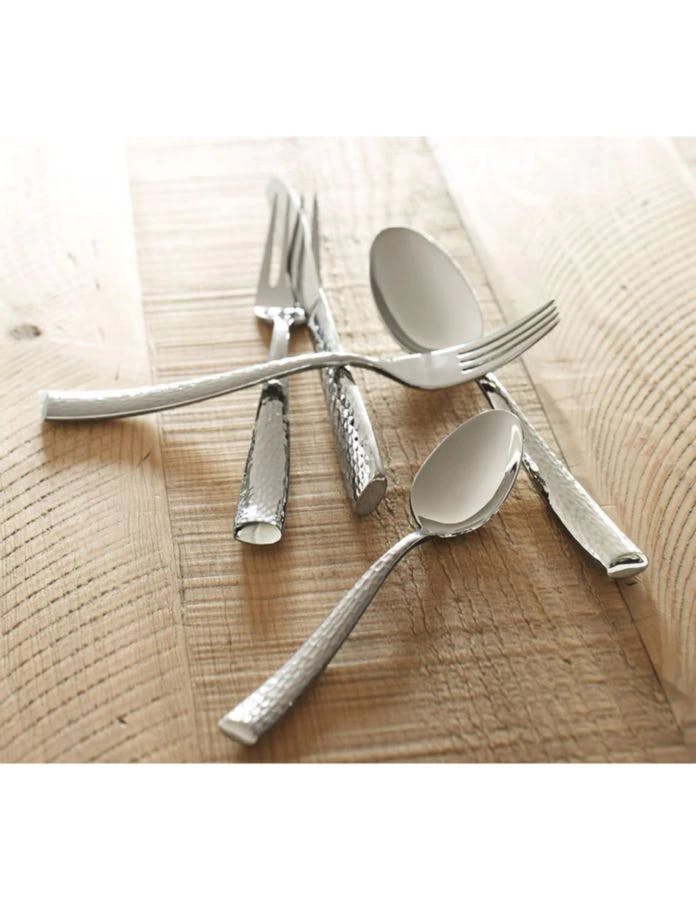 Shiny Hammered Cutlery Set