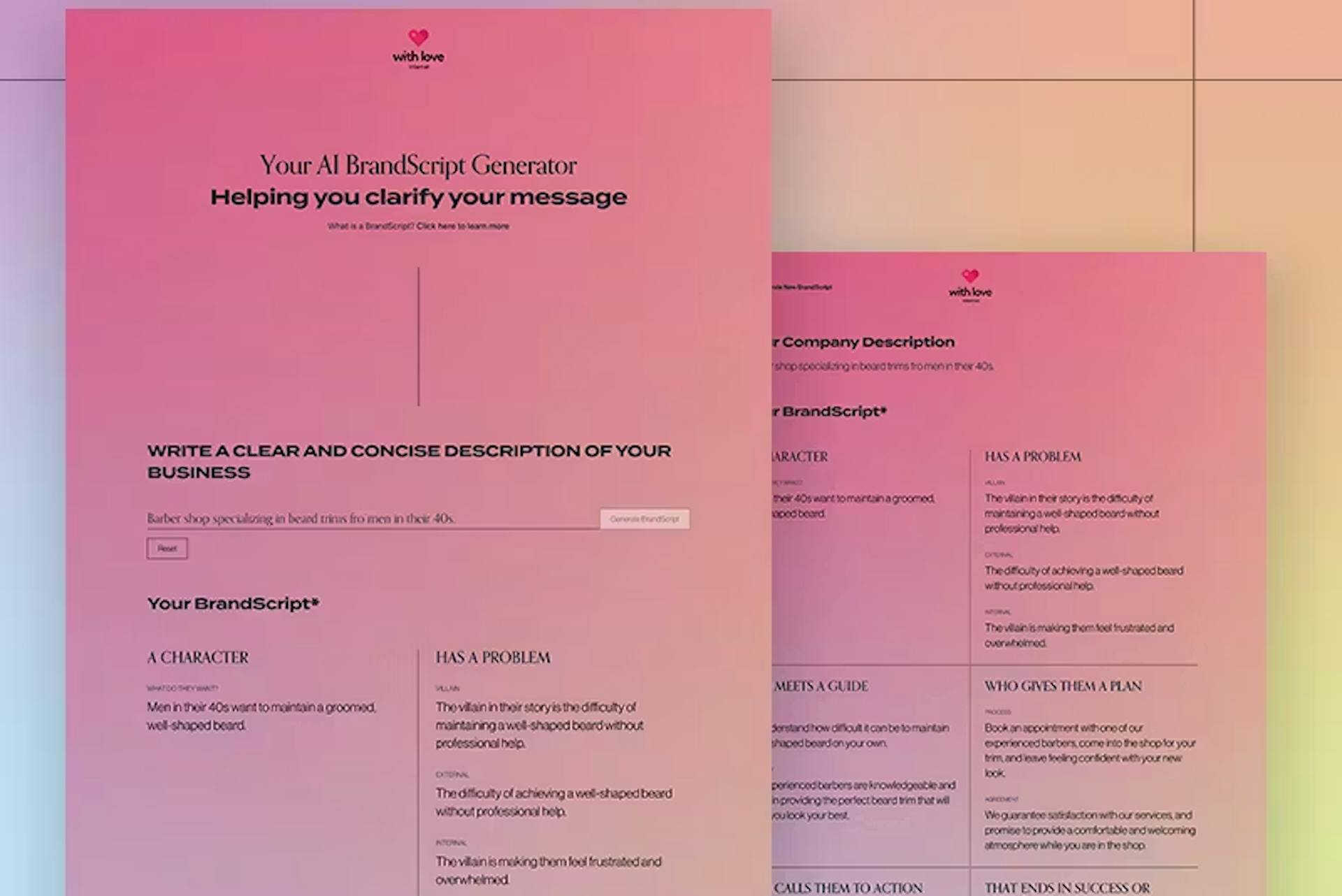 AI HeroGuide BrandScript Generator Website Project by WITH LOVE INTERNET