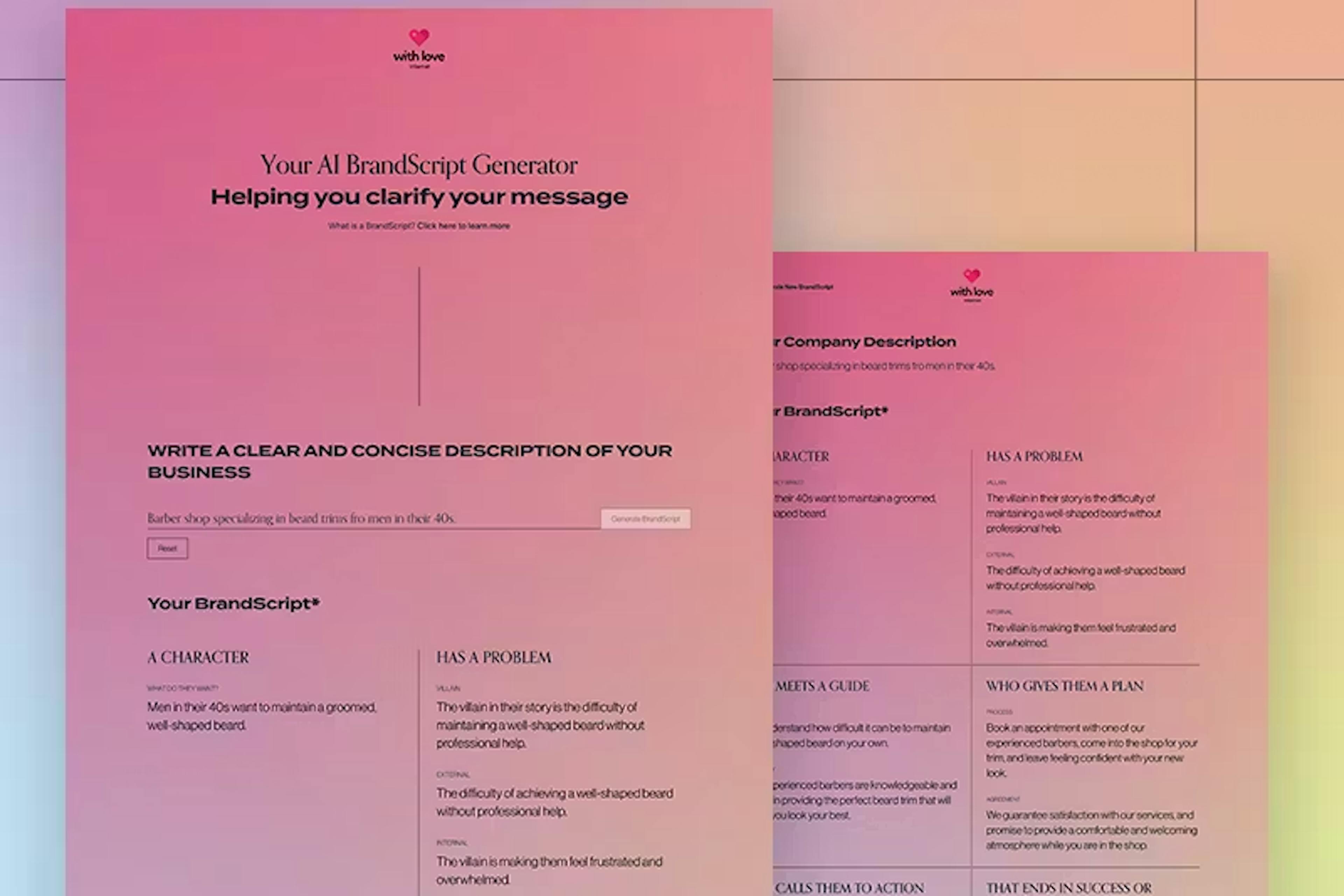 AI HeroGuide BrandScript Generator Website Project by WITH LOVE INTERNET