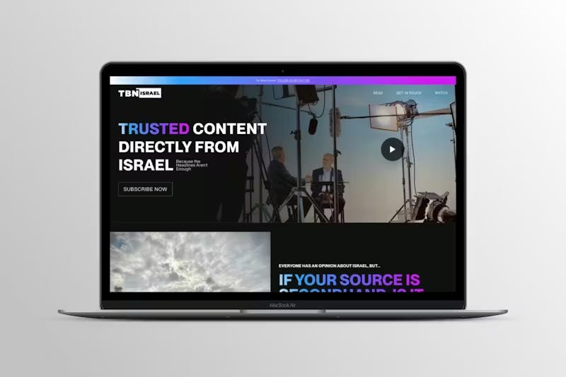 TBN Israel Website Project by WITH LOVE INTERNET