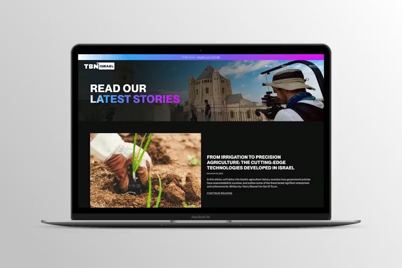 TBN Israel Website Project by WITH LOVE INTERNET
