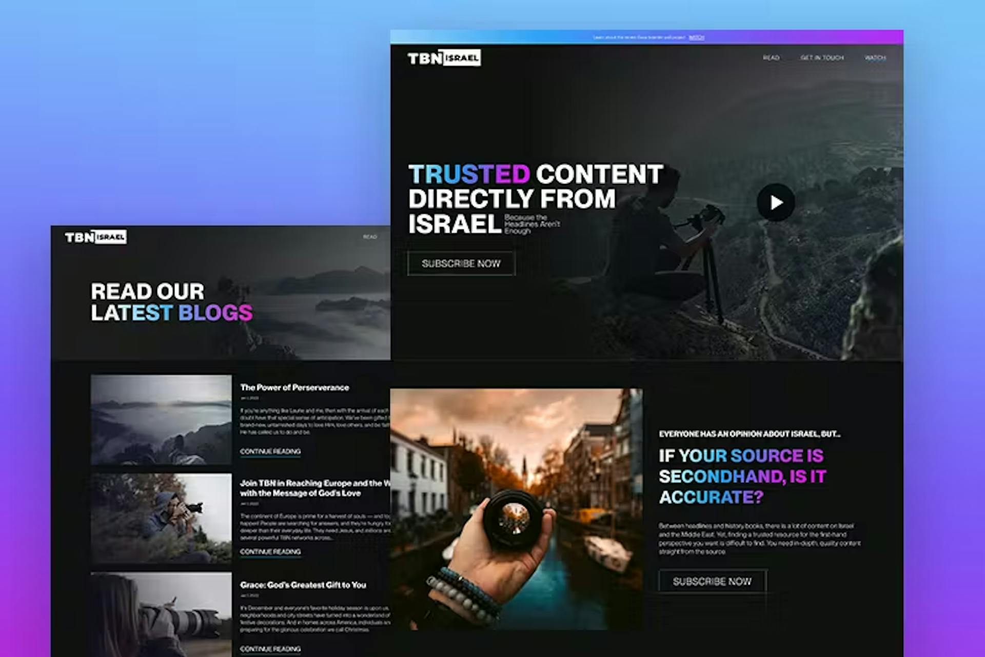 TBN Israel Website Project by WITH LOVE INTERNET