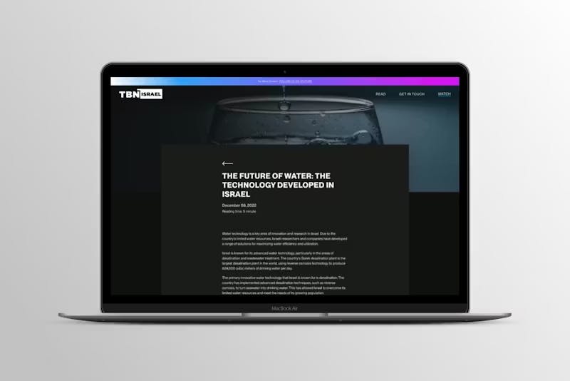 TBN Israel Website Project by WITH LOVE INTERNET