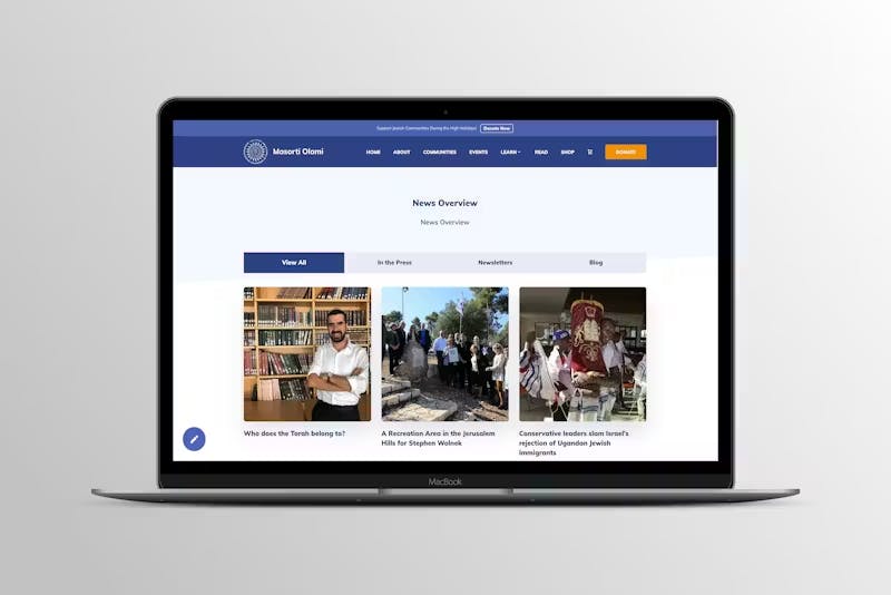 Masorti Olami Website Project by WITH LOVE INTERNET
