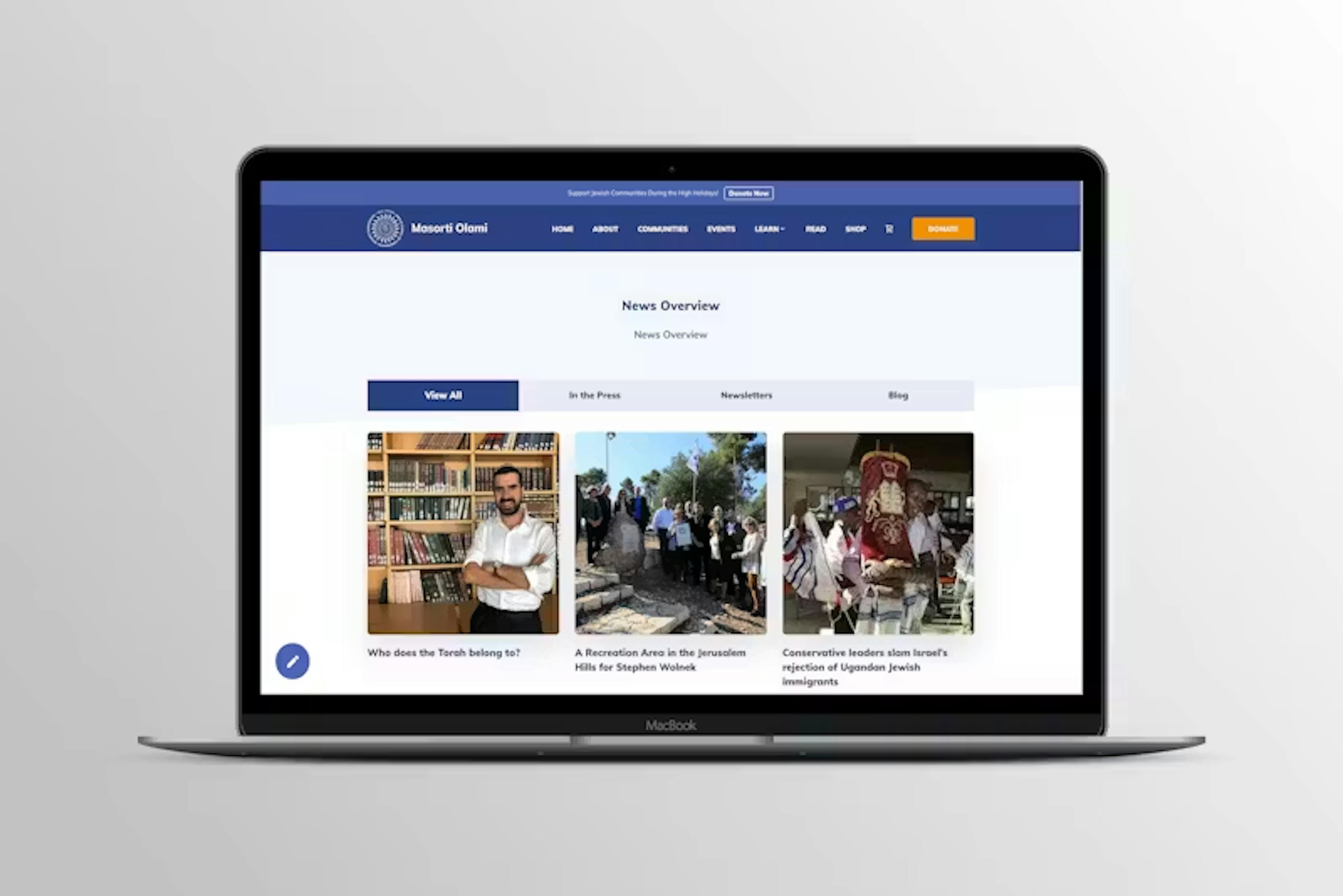 Masorti Olami Website Project by WITH LOVE INTERNET