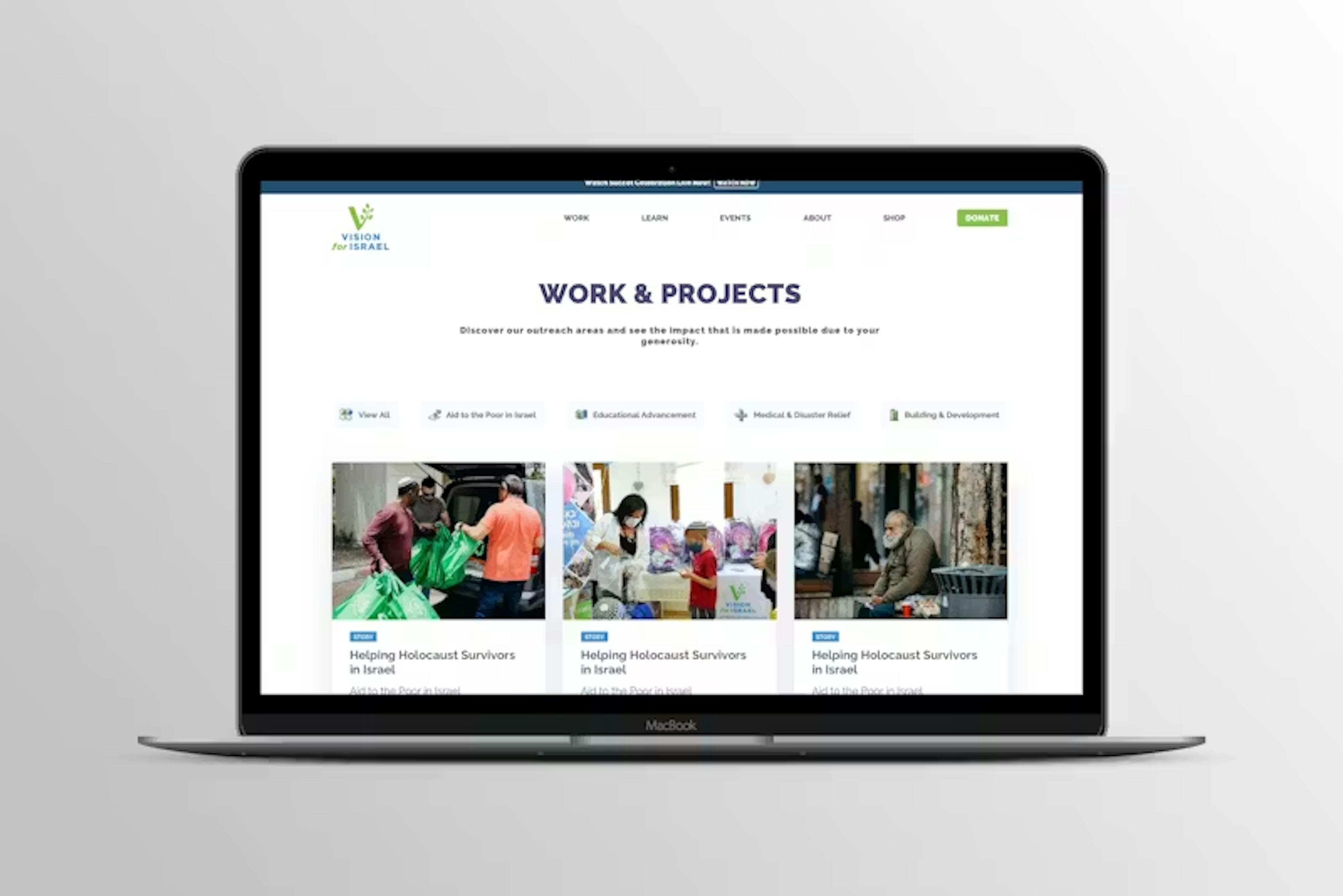 Vision for Israel Website Project by WITH LOVE INTERNET