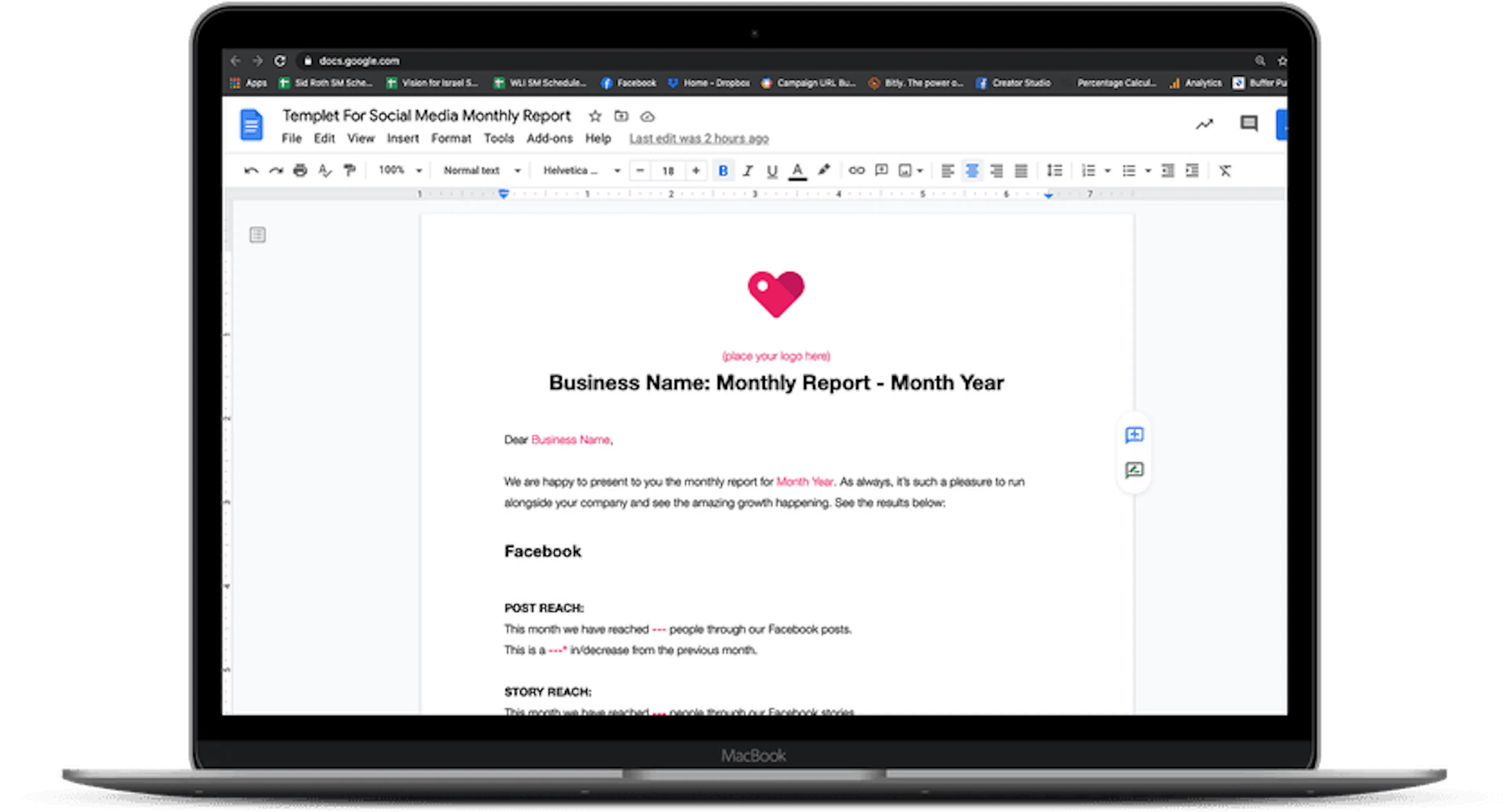 Free Monthly Report Template Screenshot
