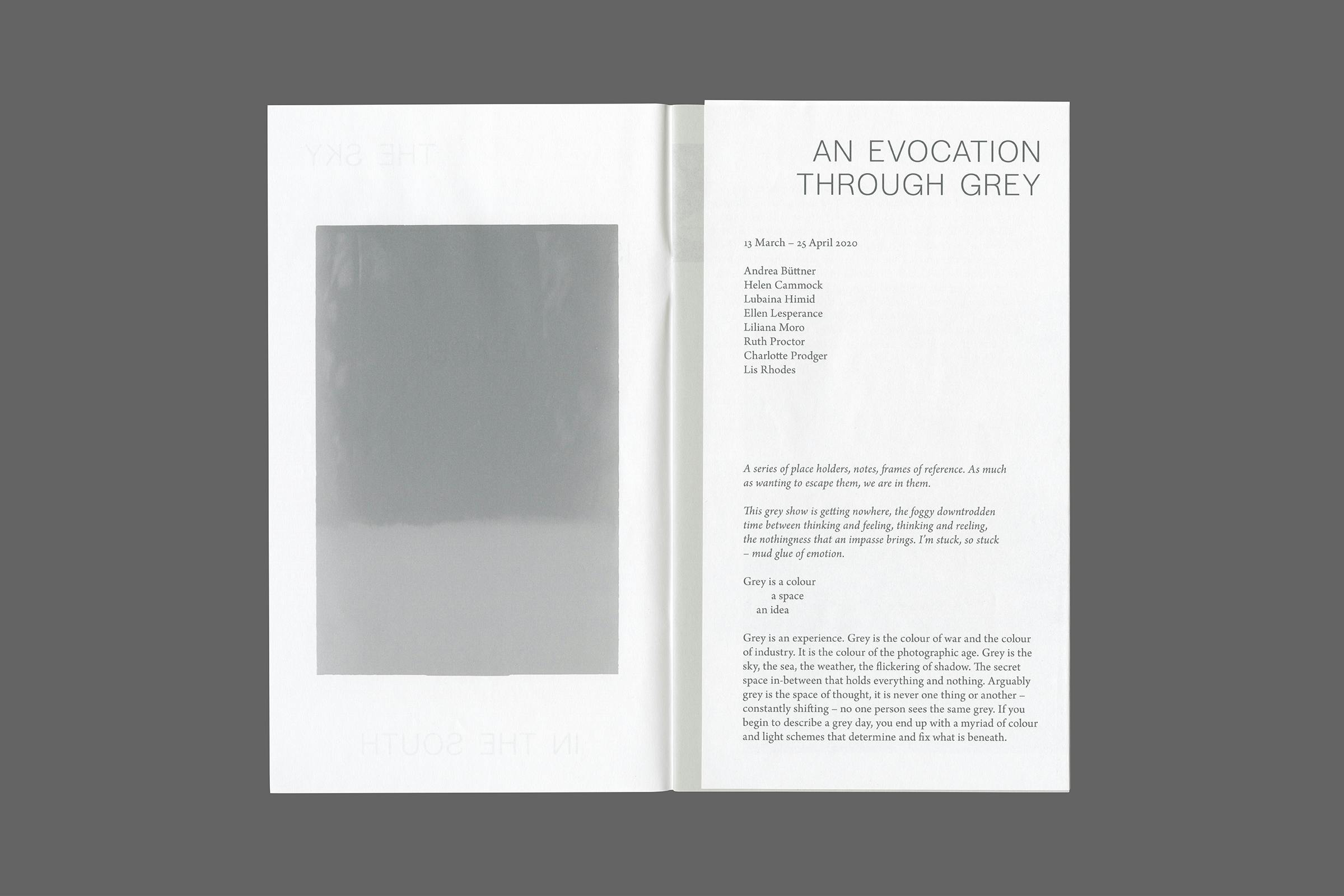 Hollybush Gardens, The Sky is Leaden in the South: An Evocation Through Grey, Print, Graphic Design by Wolfe Hall
