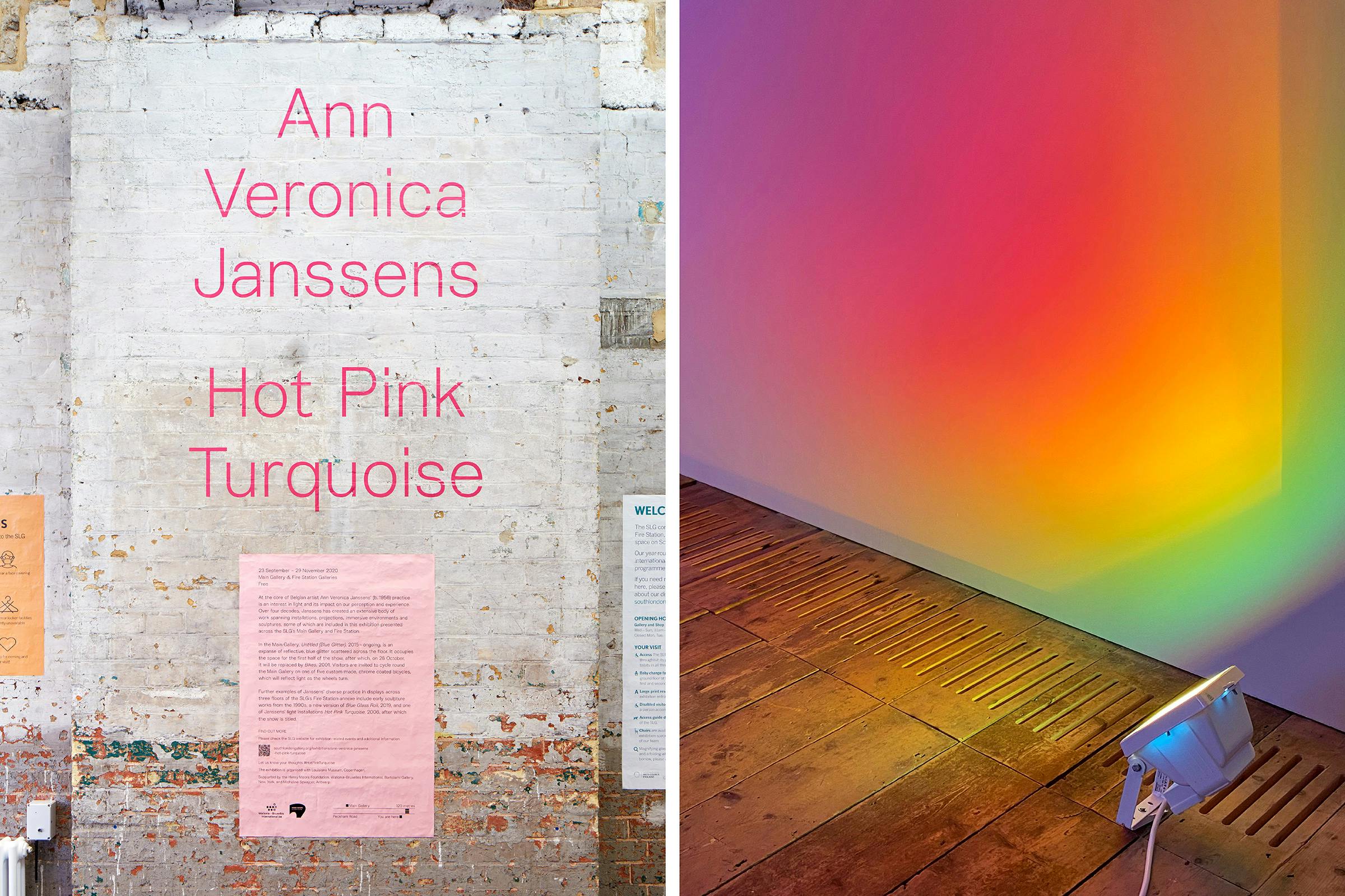 Ann Veronica Janssens: Hot Pink Turquoise, Exhibition, Type, Print, Graphic Design by Wolfe Hall