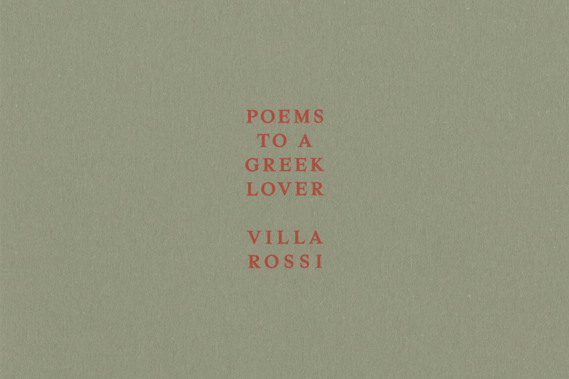 Compagnia, David Plante, Poems to a Greek Lover, Design by Wolfe Hall