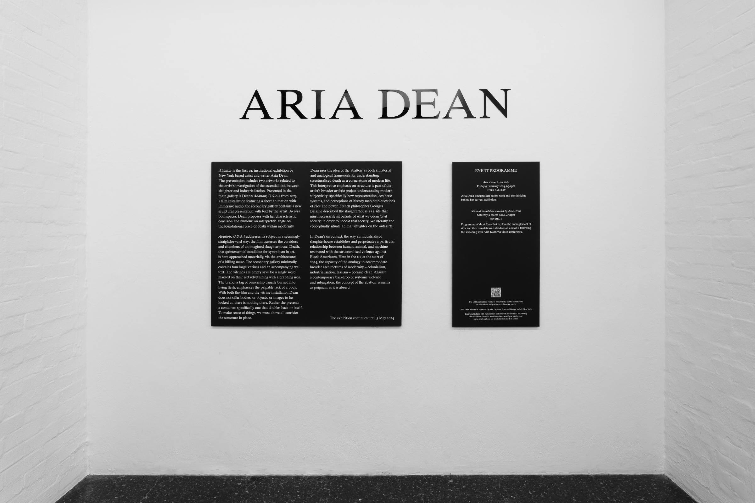 ICA, Aria Dean, Abattoir, Design by Wolfe Hall