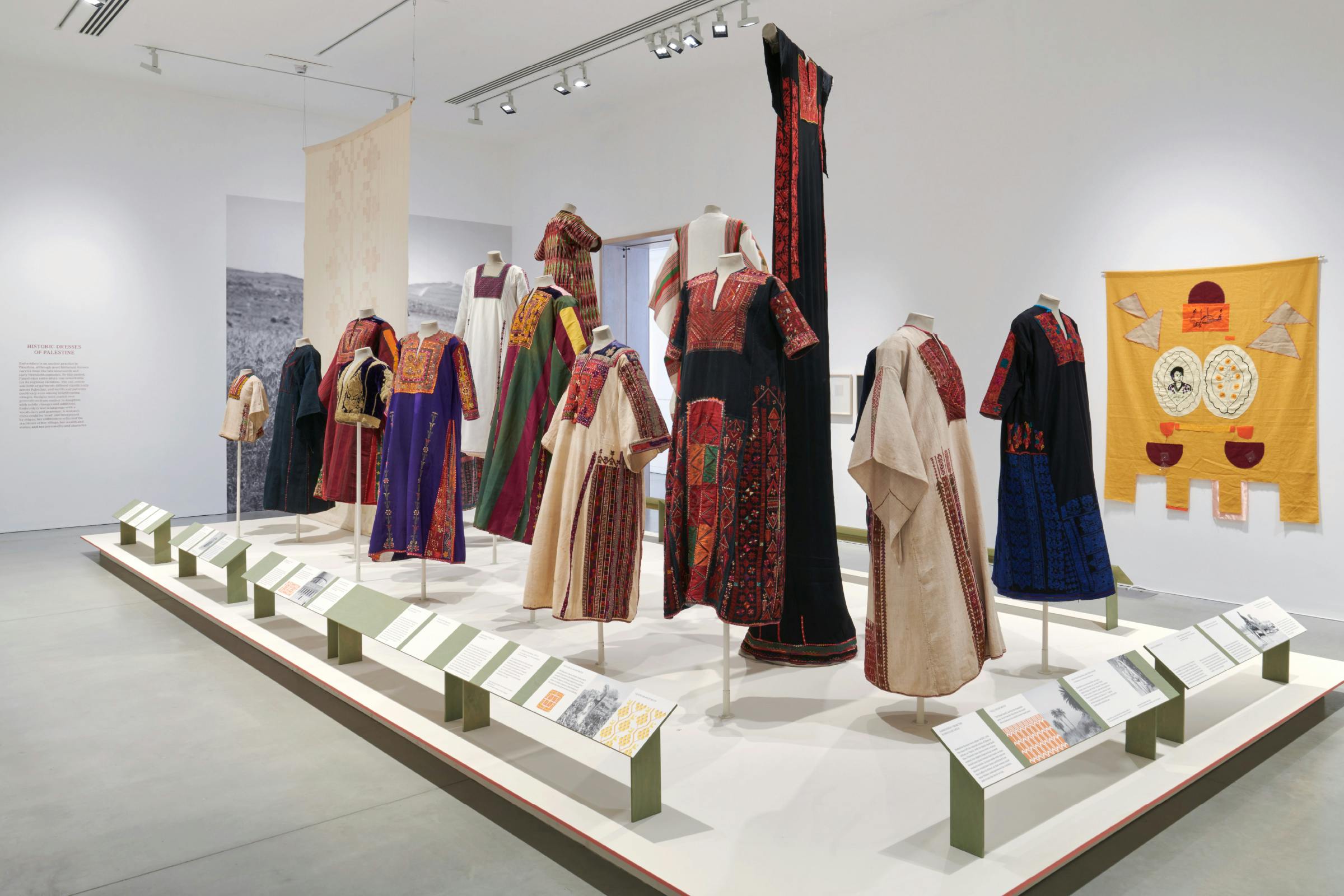 Material Power, Palestinian Embroidery, Kettles Yard, Design by Wolfe Hall