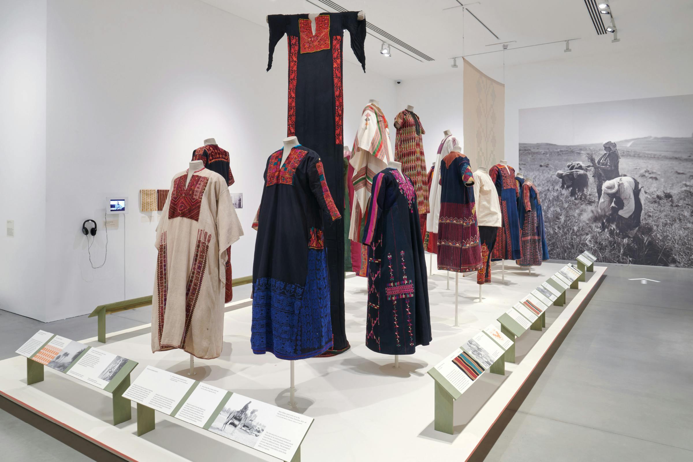Material Power, Palestinian Embroidery, Kettles Yard, Design by Wolfe Hall