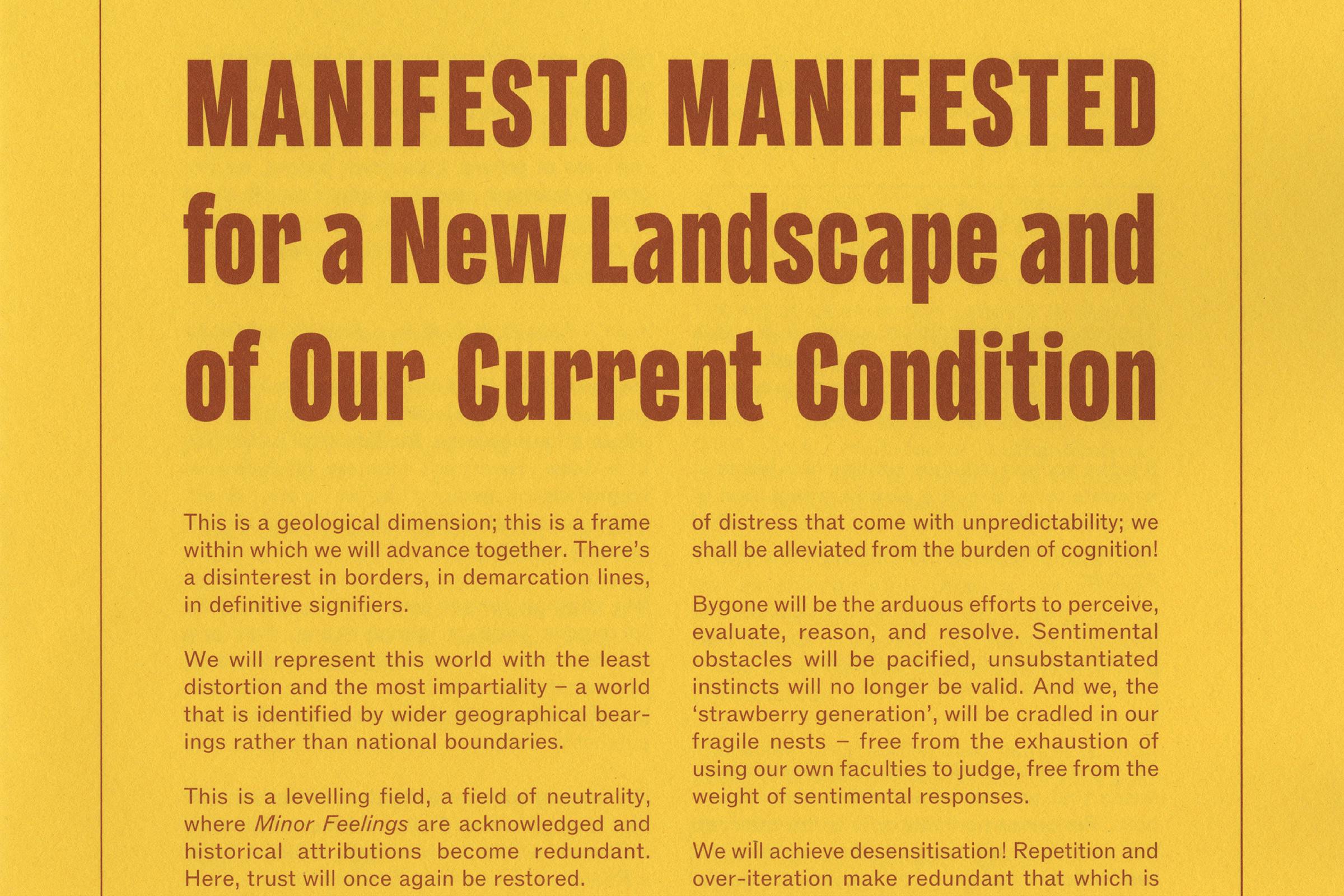 Pilar Corrias, Vivien Zhang, Manifesto Manifested, Print, Graphic Design by Wolfe Hall