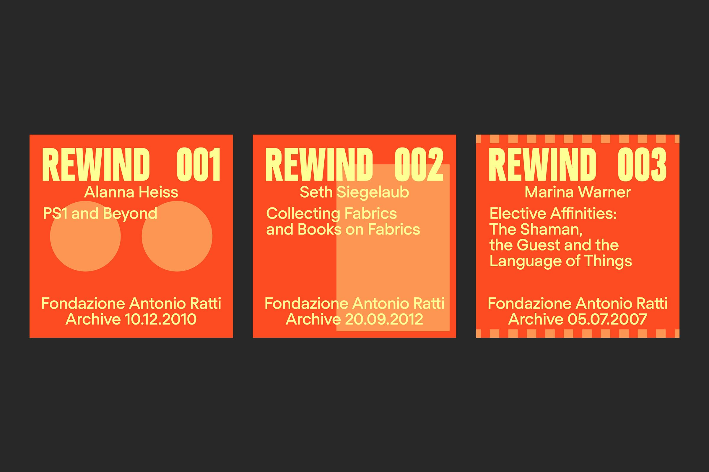 Fondazione Antionio Ratti, REWIND, Campaign Identity, Graphic Design by Wolfe Hall