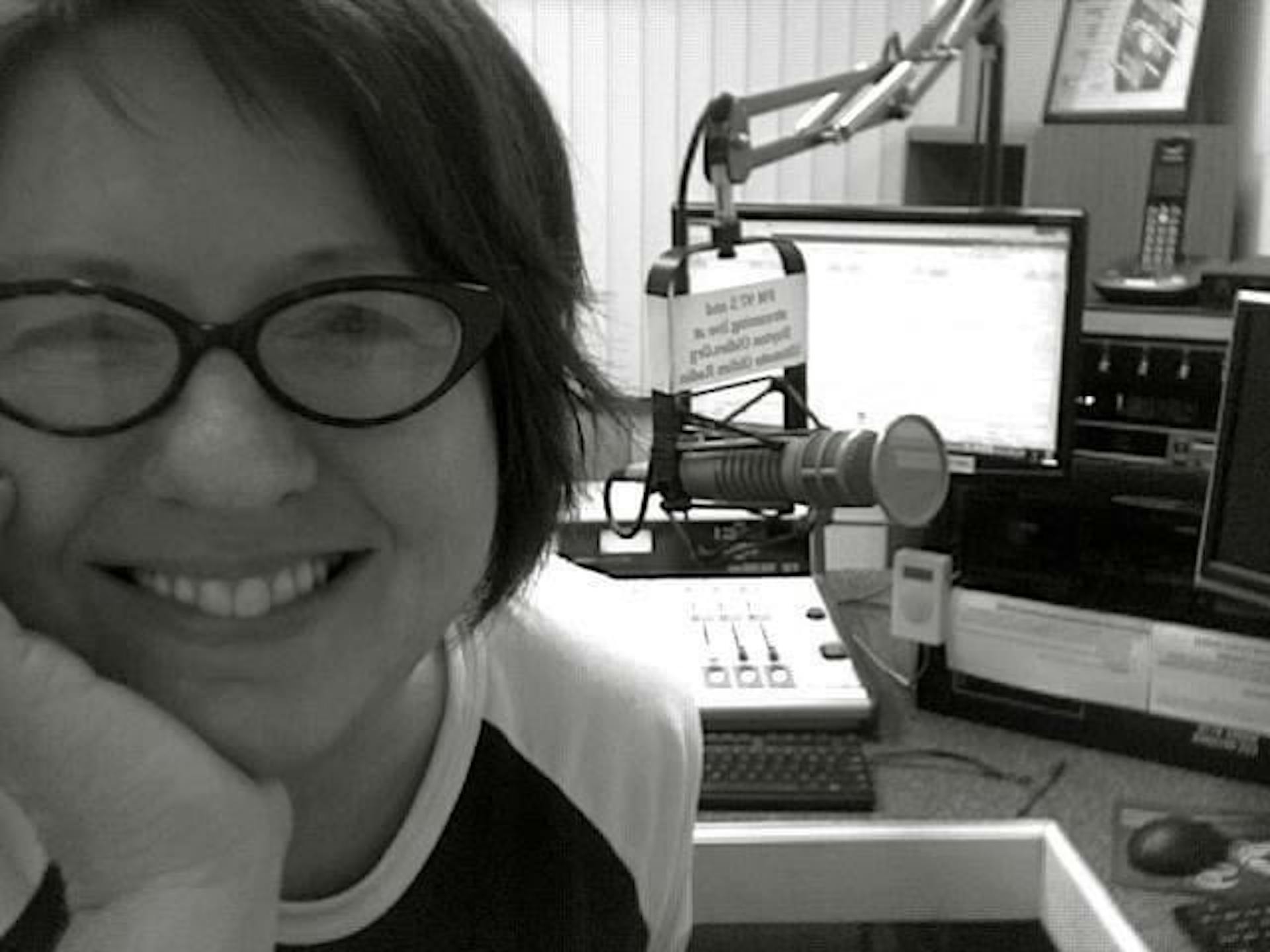 Shelly Hulce at Radio Station