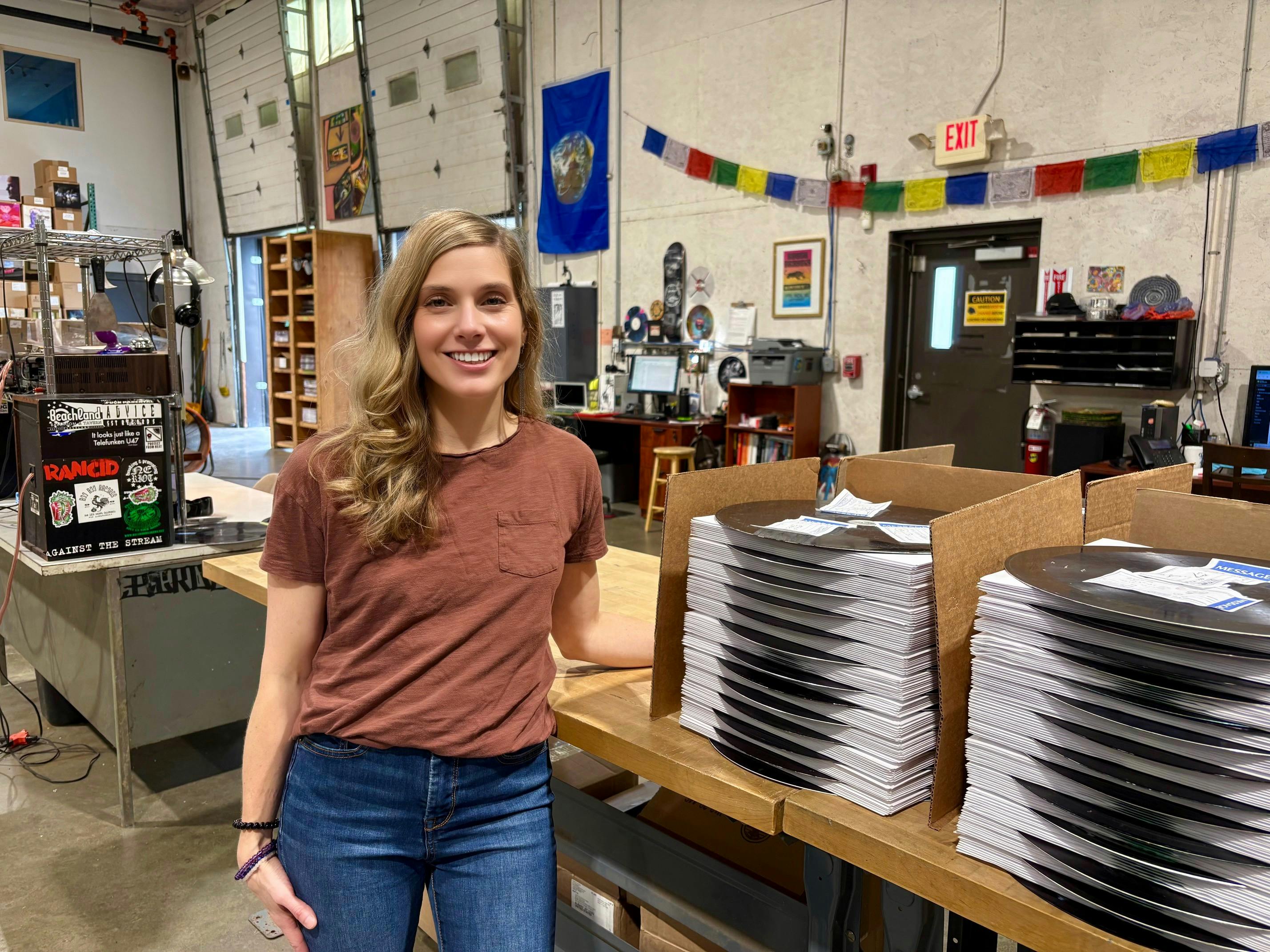 Portrait of Randi-Lynn in the factory