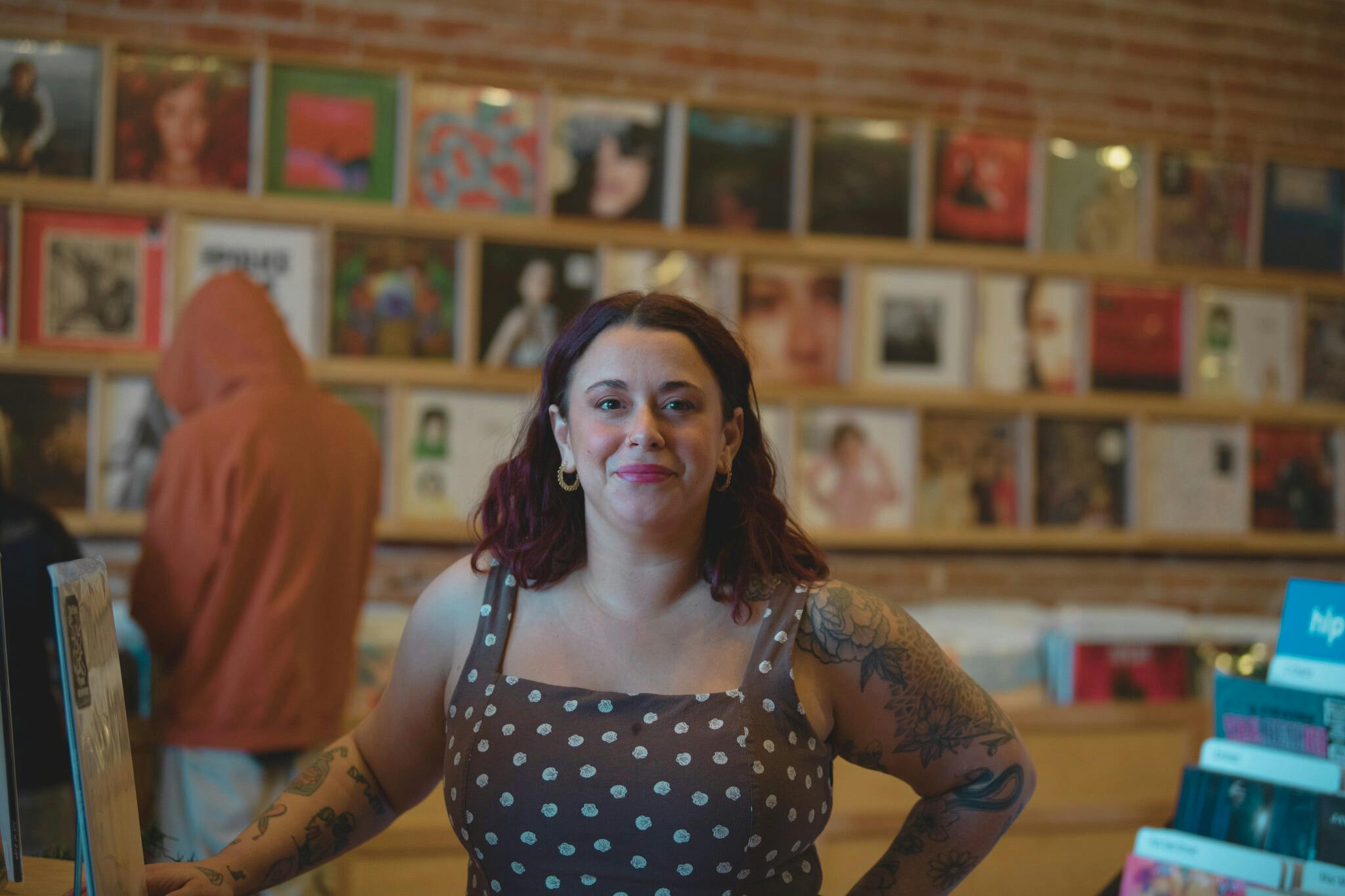 Portrait of Cassie in the Record Store