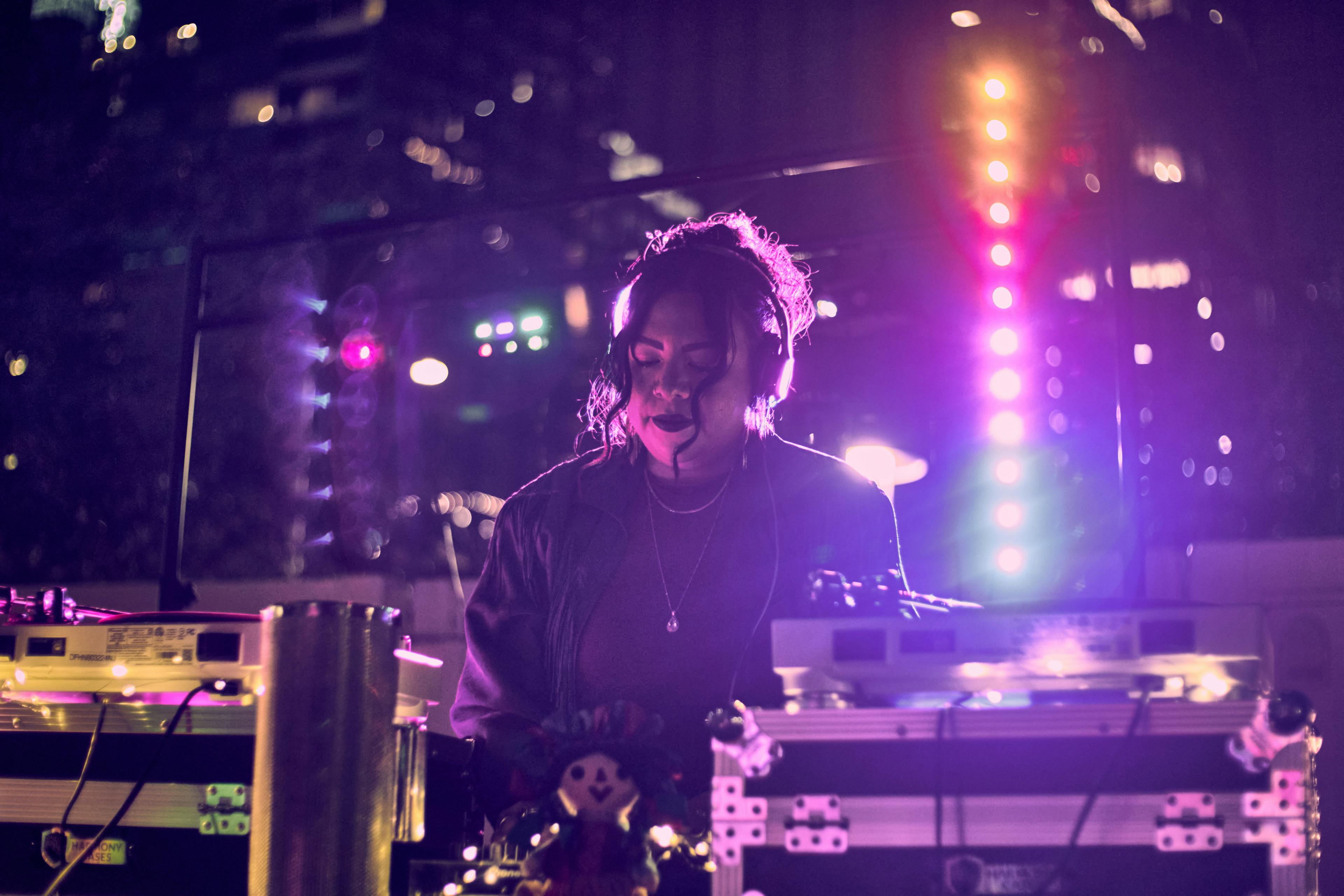 Portrait of Laura Olvera Ahmed DJing