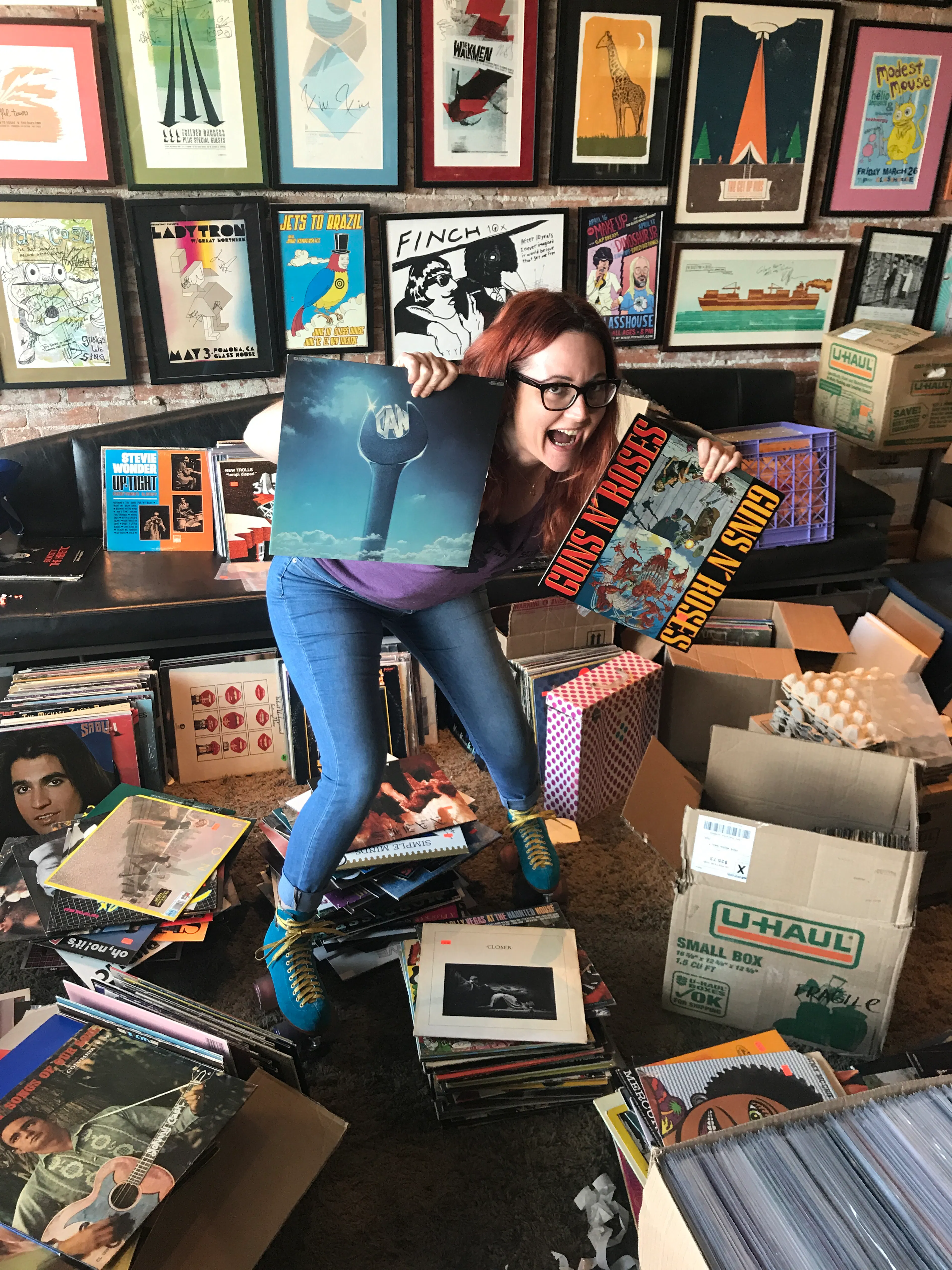 Jenn Salvadori Portrait with Records