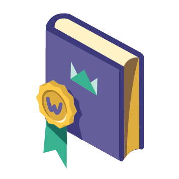 Icon "superb quality" - illustration of book with prize ribbon