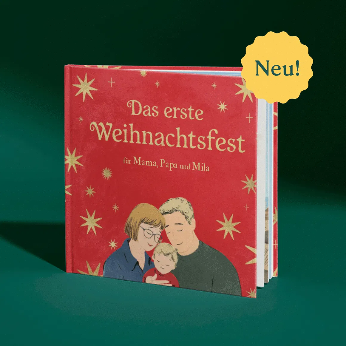 GIF von verschiedenen Bucheinbänden - Das erste Weihnachtsfest zu dritt