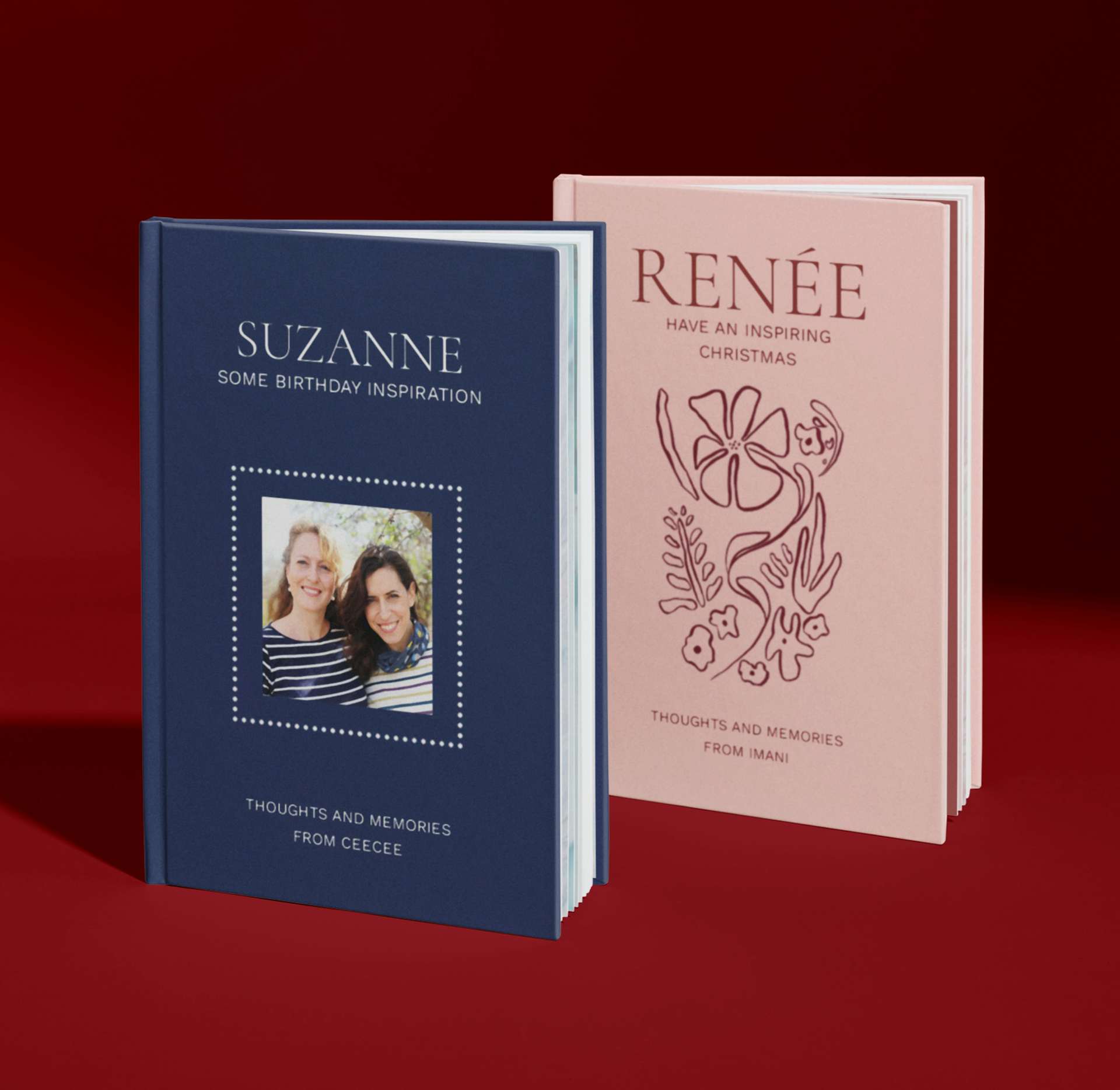 Two personalised friendship book covers