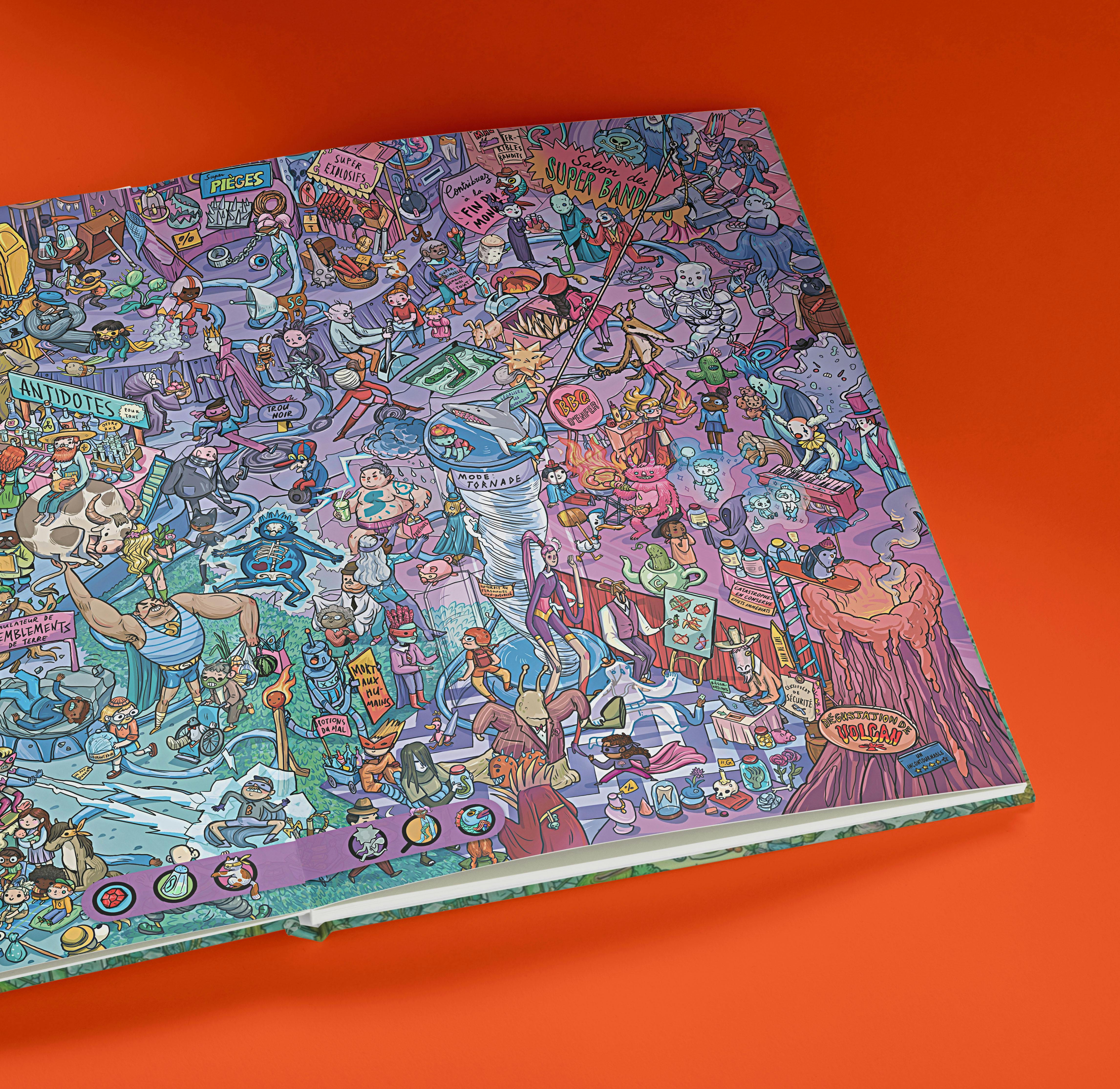 Faux livre coloré série voyage, livre de simulation décoratif