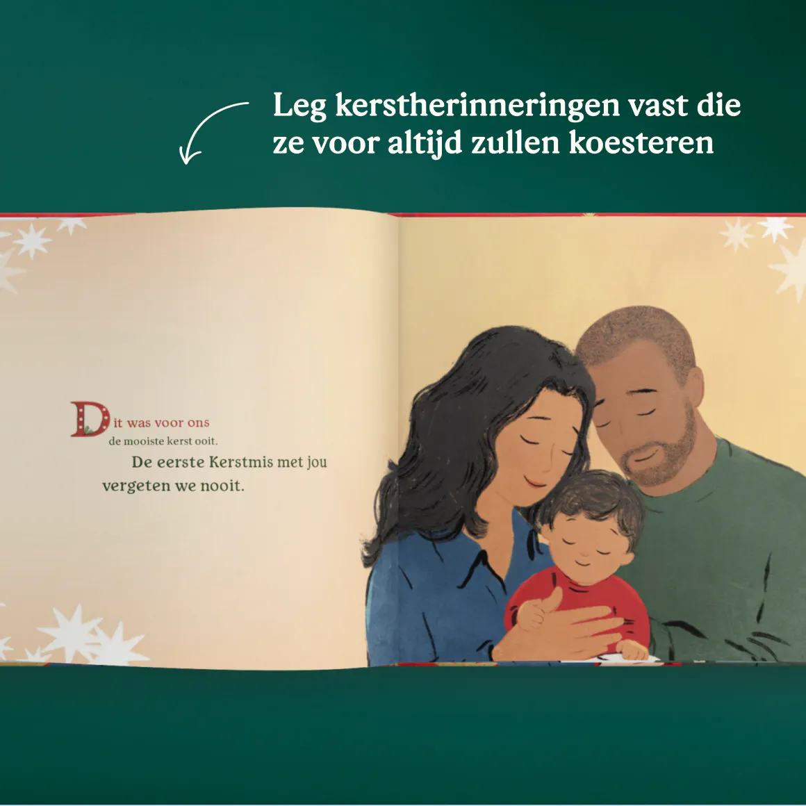 Een pagina in het gepersonaliseerde boek - Het mooiste kerstgeschenk