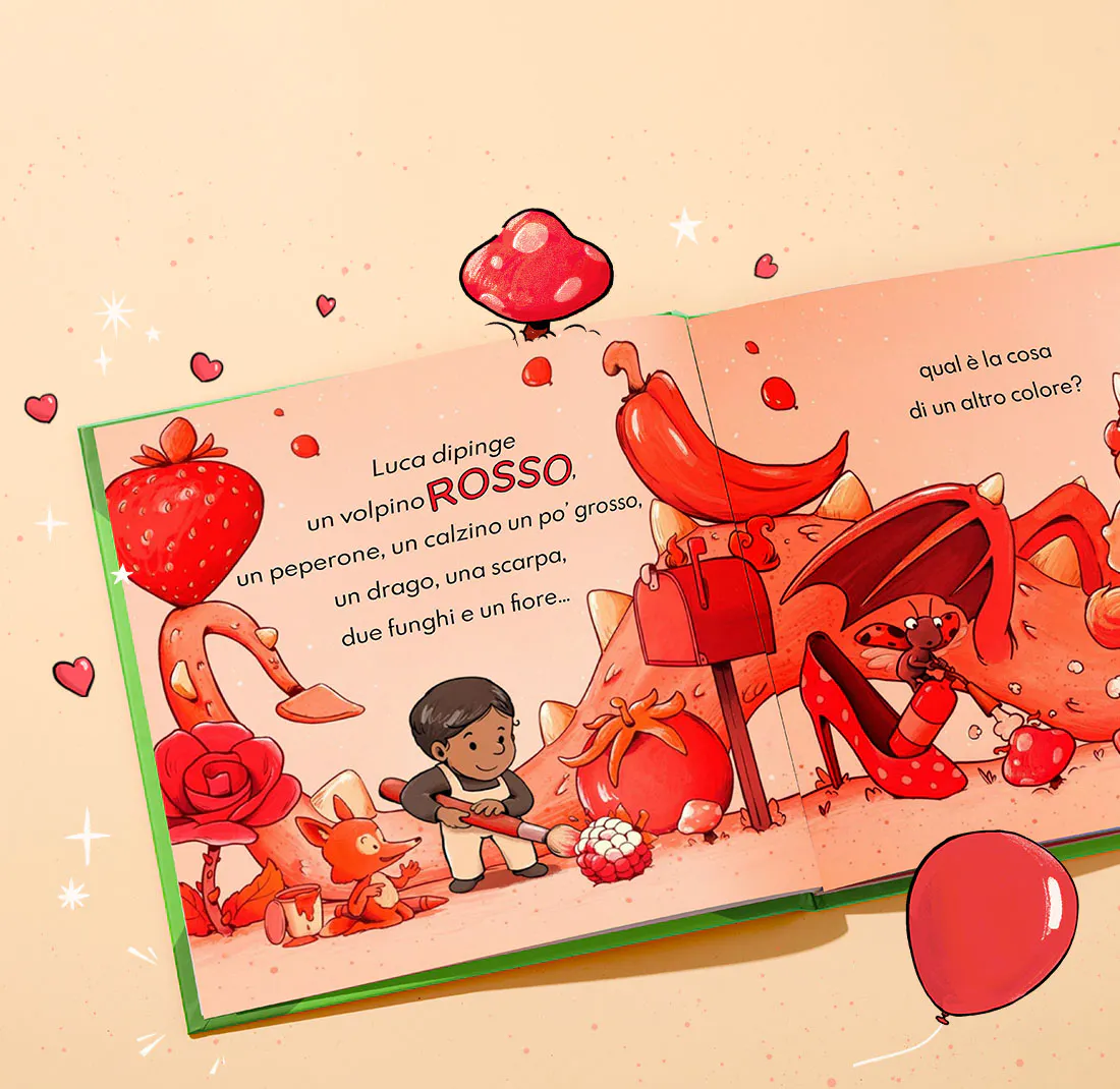 Una pagina di Tu e i colori con dettagli personalizzati