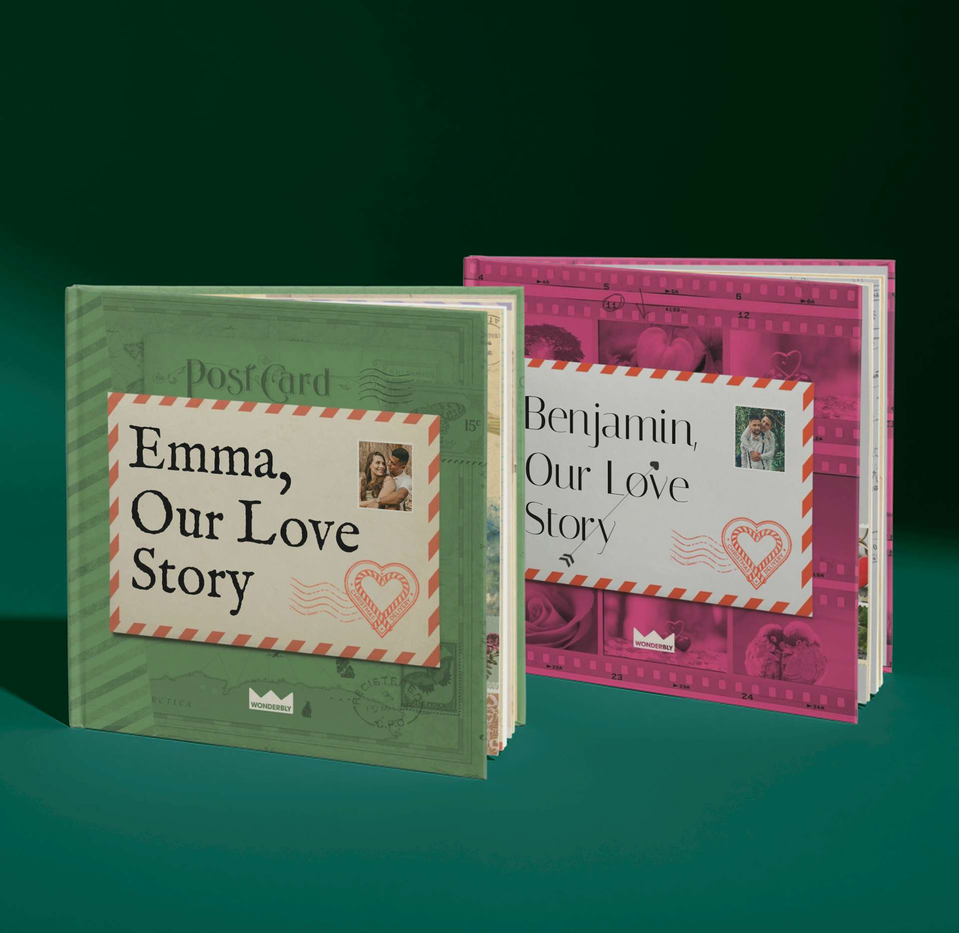 two front covers of our love story christmas book
