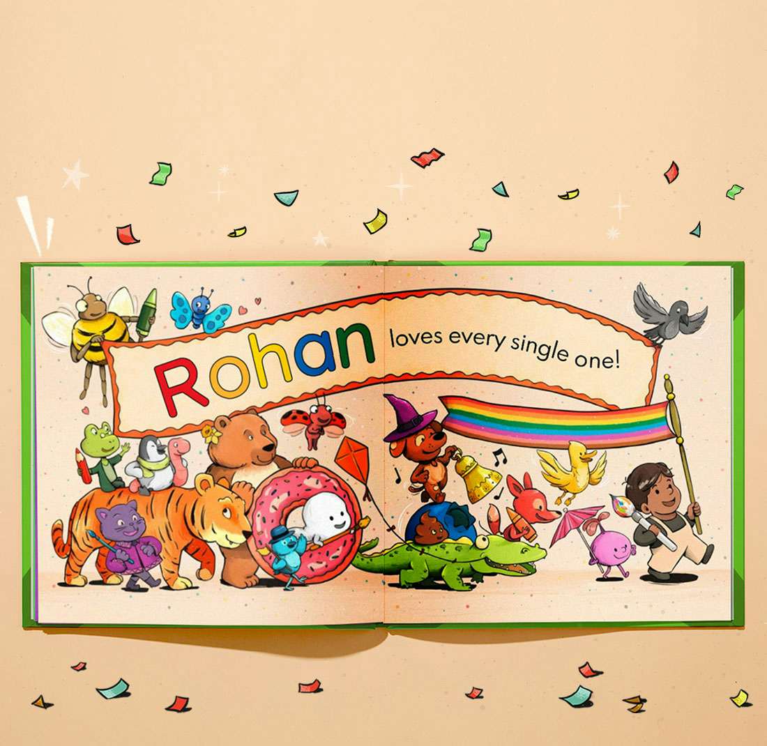 An inside page of Your Colors which shows a child's name