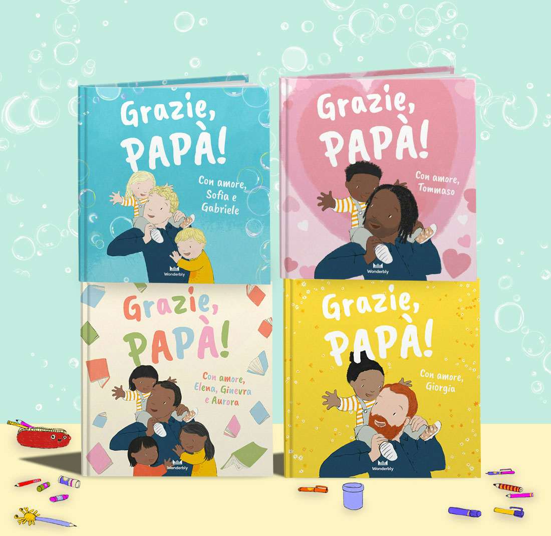 Opzioni di personalizzazione di copertina in Grazie, papà