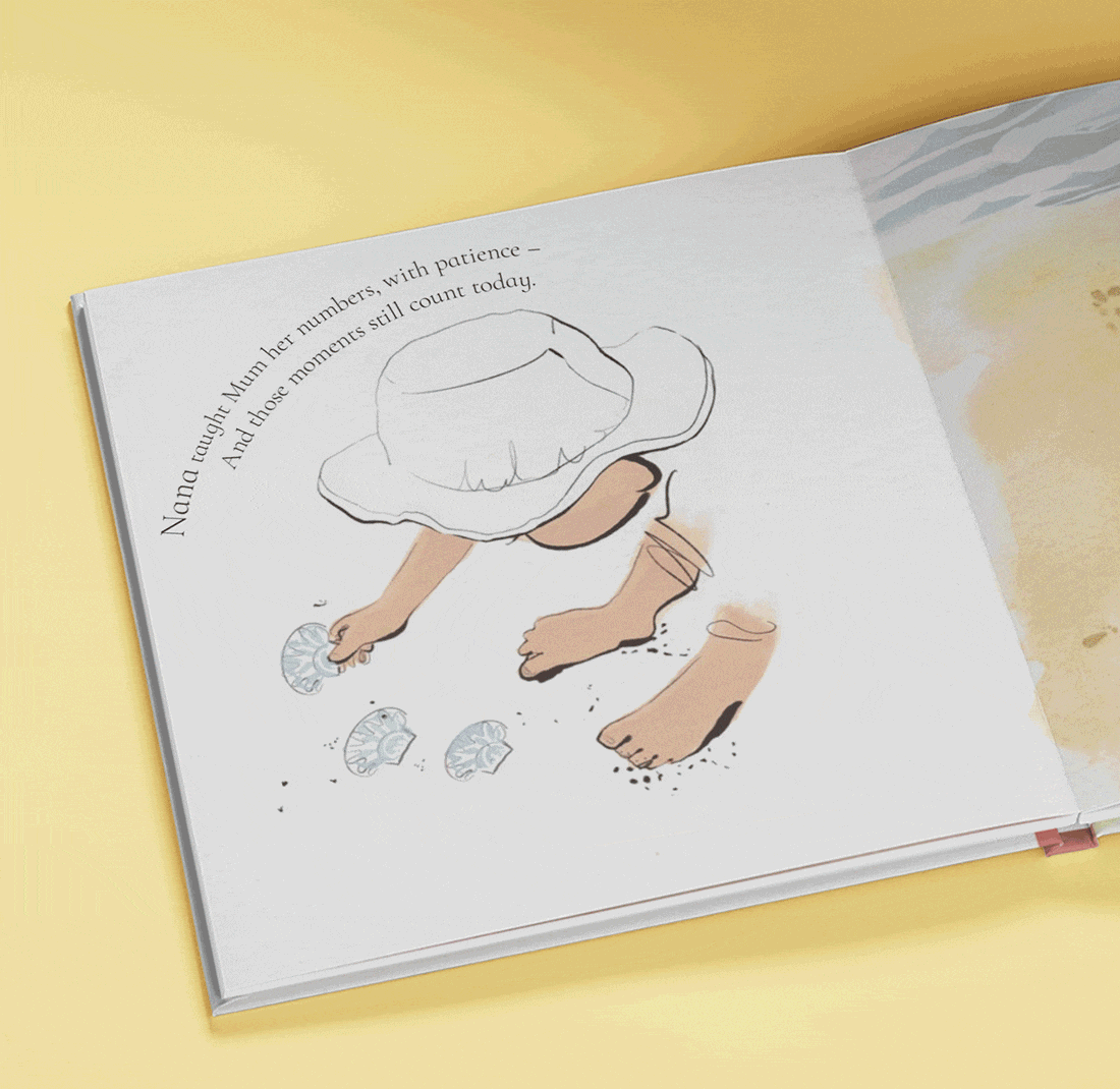gif of open pages of grandma, mummy and me book