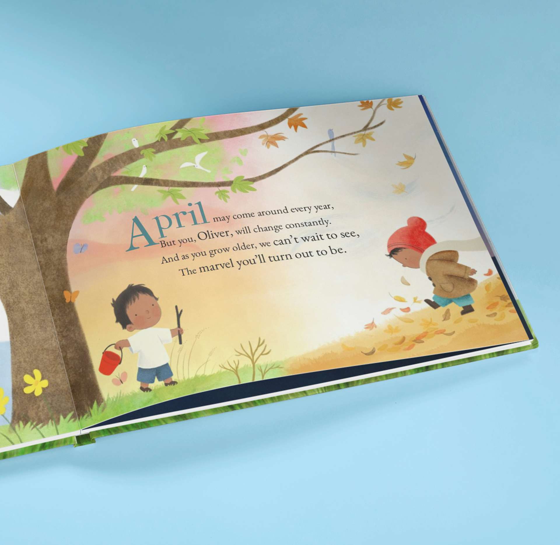 open page of month's child book