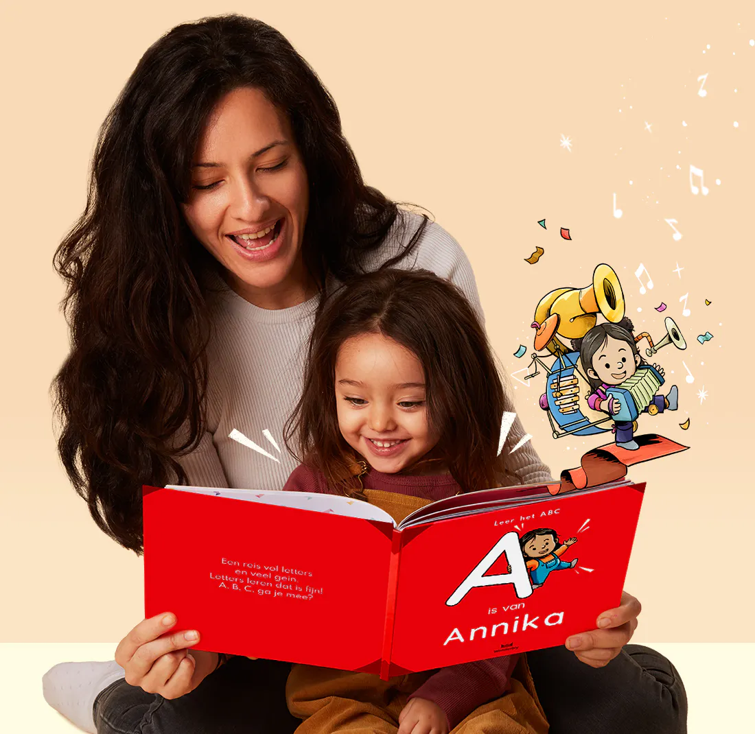 Ouder en kind lezen samen J is van Jij
