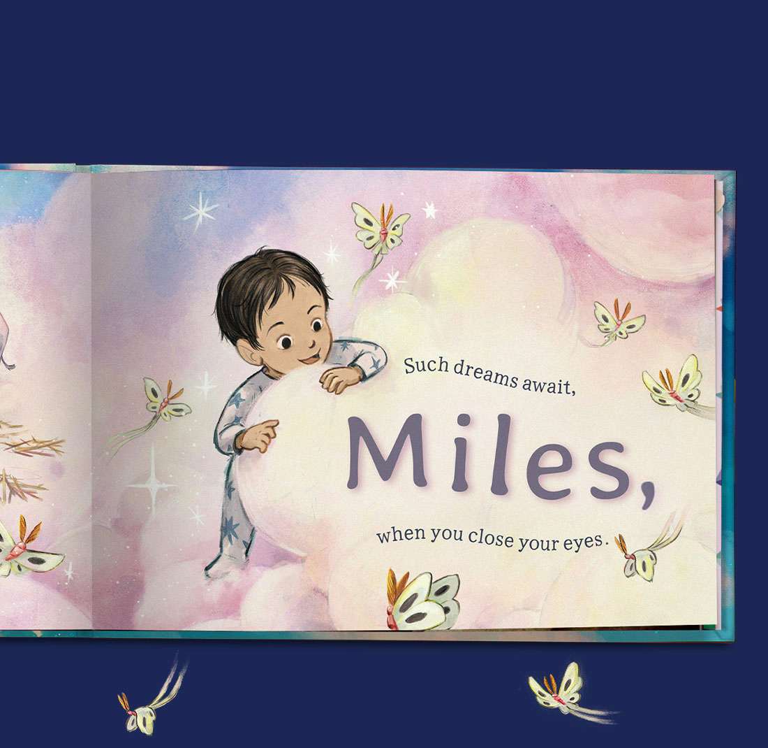 A page of the book which shows a child's name