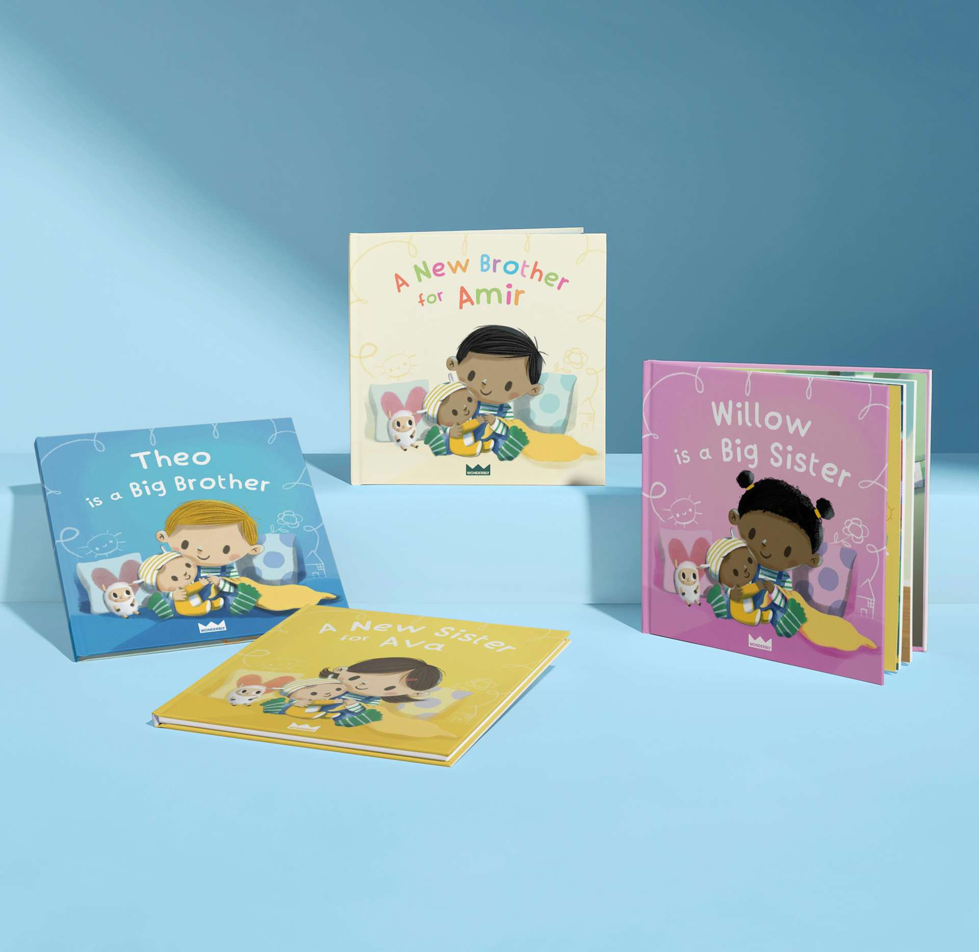 four examples of sibling book