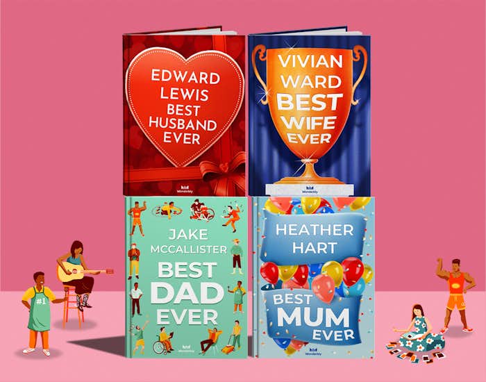 Different versions of personalised grown up books