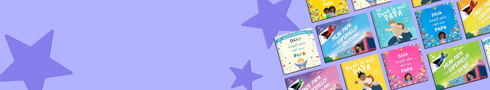 selectie van Wonderbly boeken voor papa's