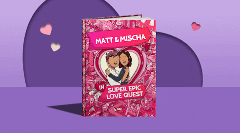 Super Epic Love Quest book covers with different names