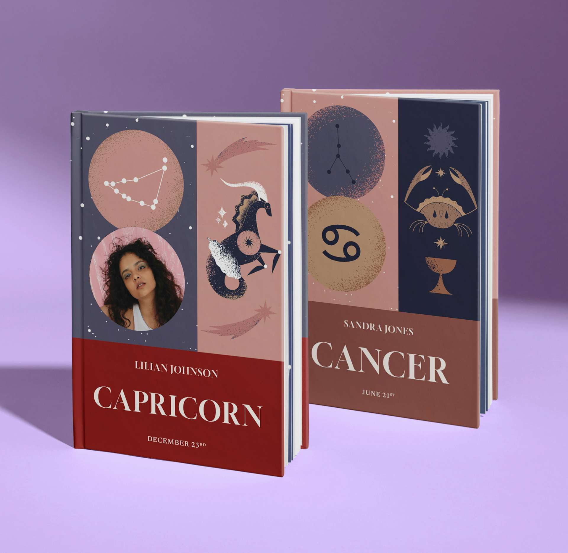two front covers of the powerful personalised astrology book