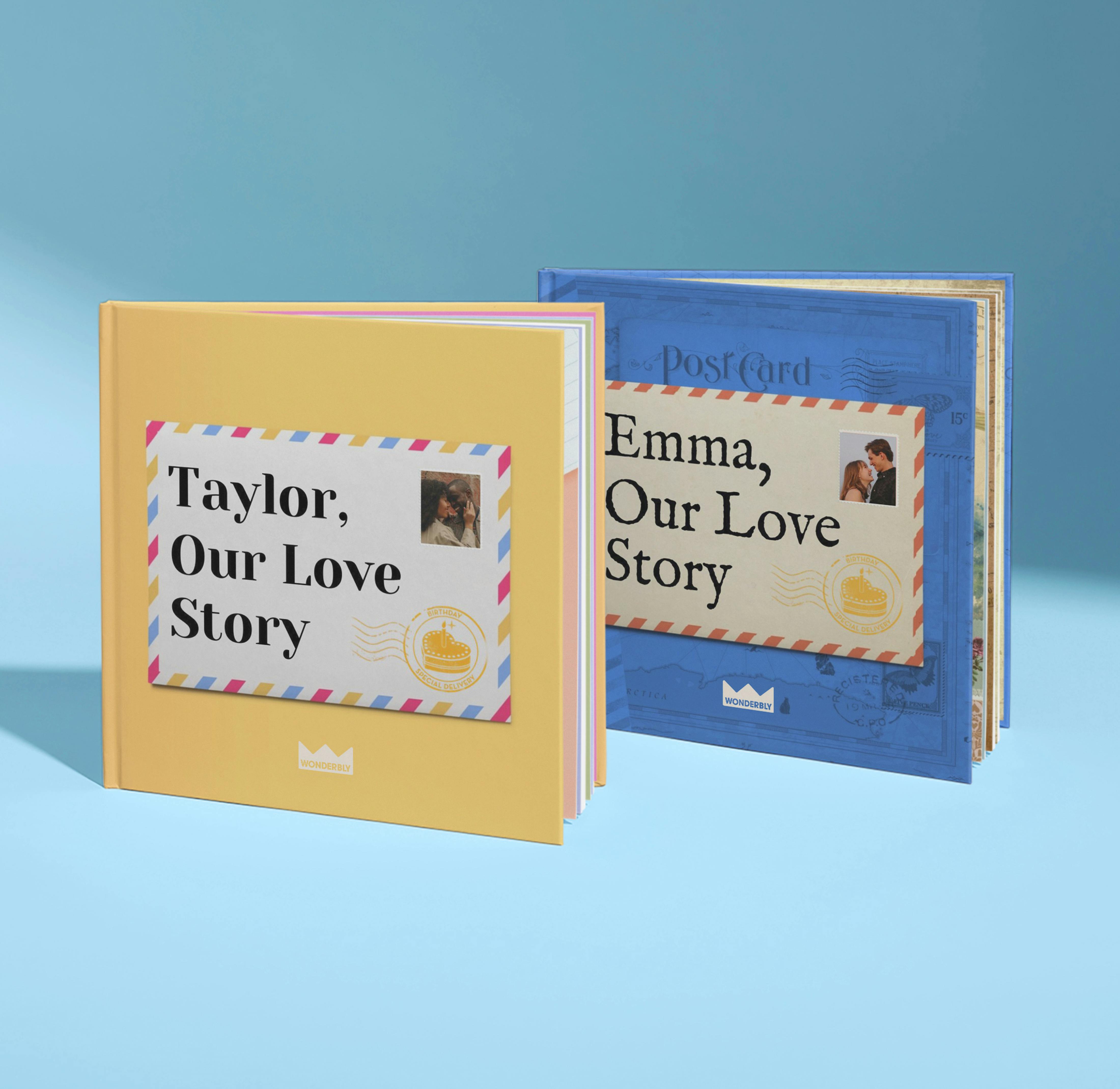 two front covers of our love story birthday edition