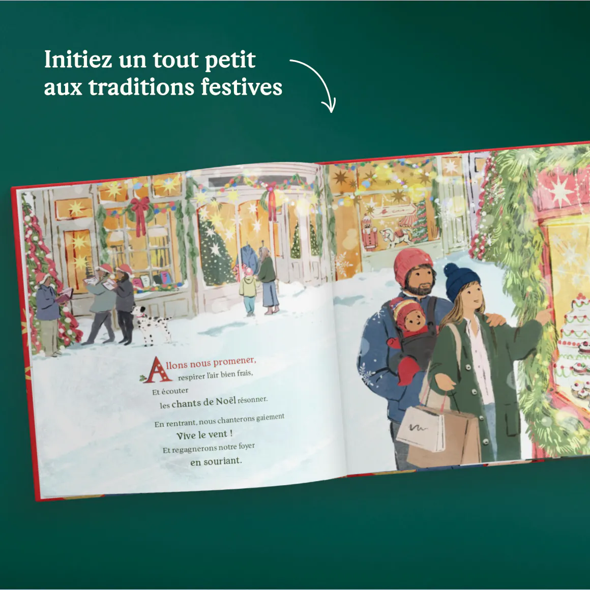 Une page intérieure du livre personnalisé - Notre premier Noël avec toi