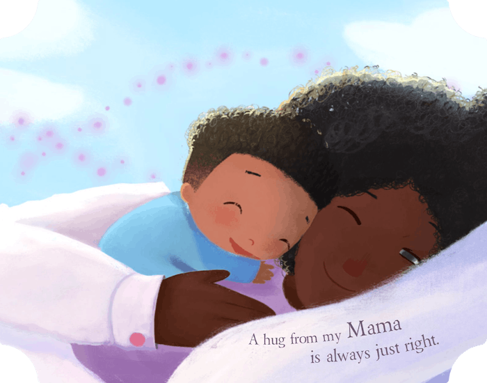 mother and son hugging