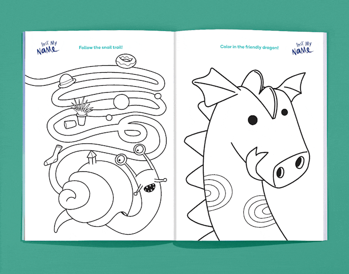 Inside spread of Wonderbly Coloring Book